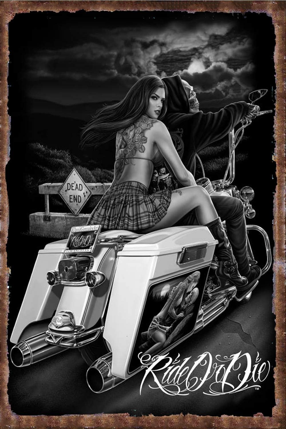 Kitchen Up - Vintage Metalowy Znak Ride or Die