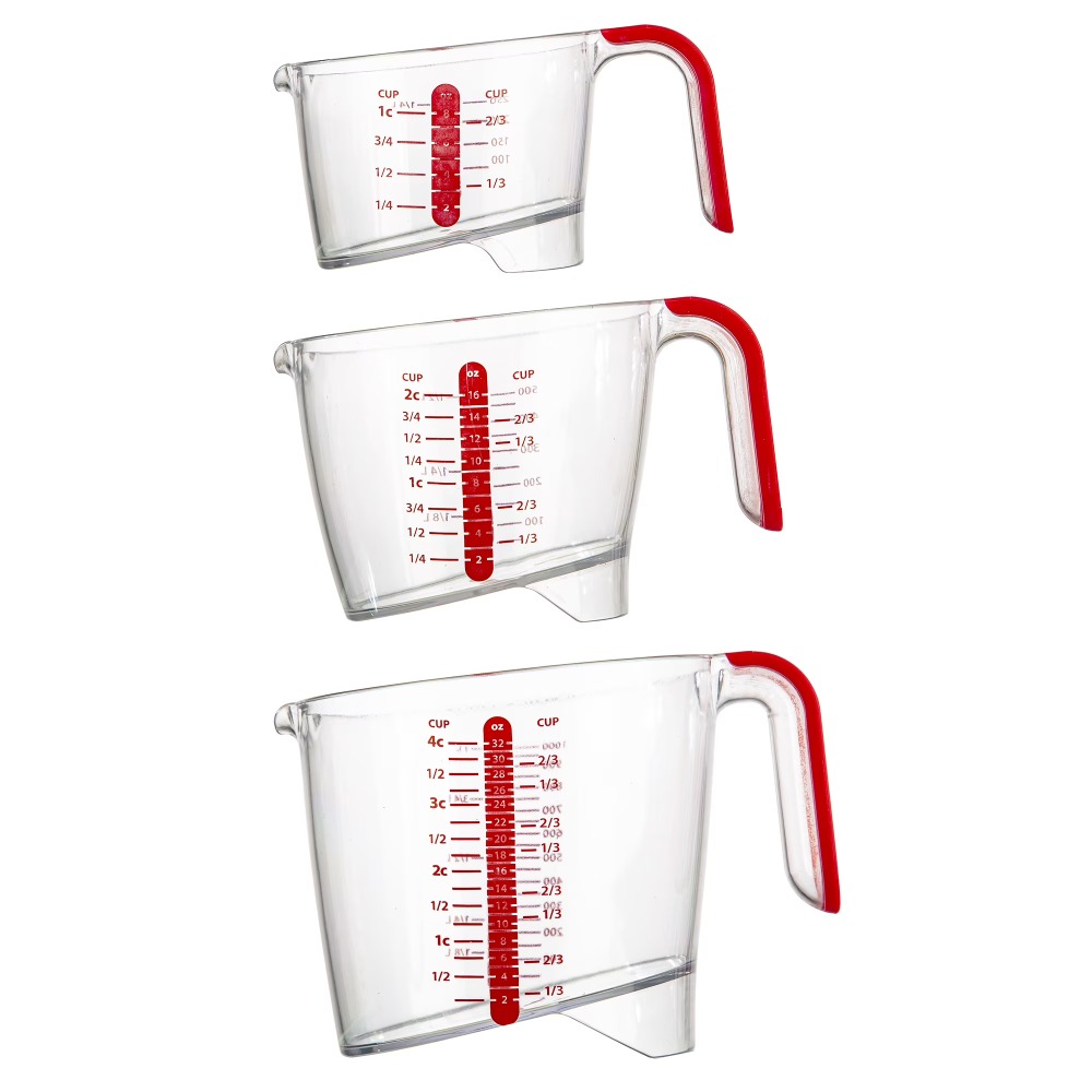 Kitchen Glass Baking Set - 3-częściowy zestaw miarek do płynów z