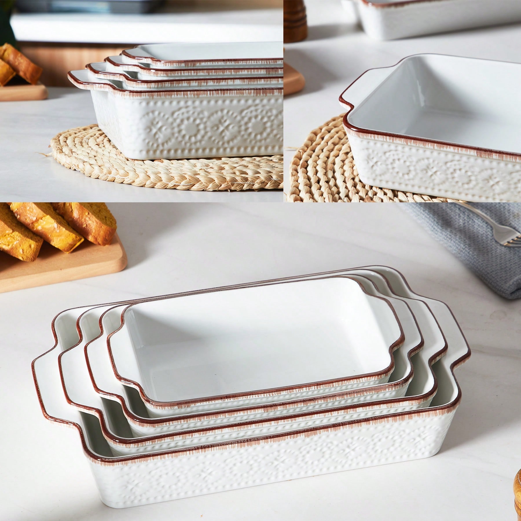Kitchen Glass Baking Set - Naczynia do zapiekania do piekarnika, vintage