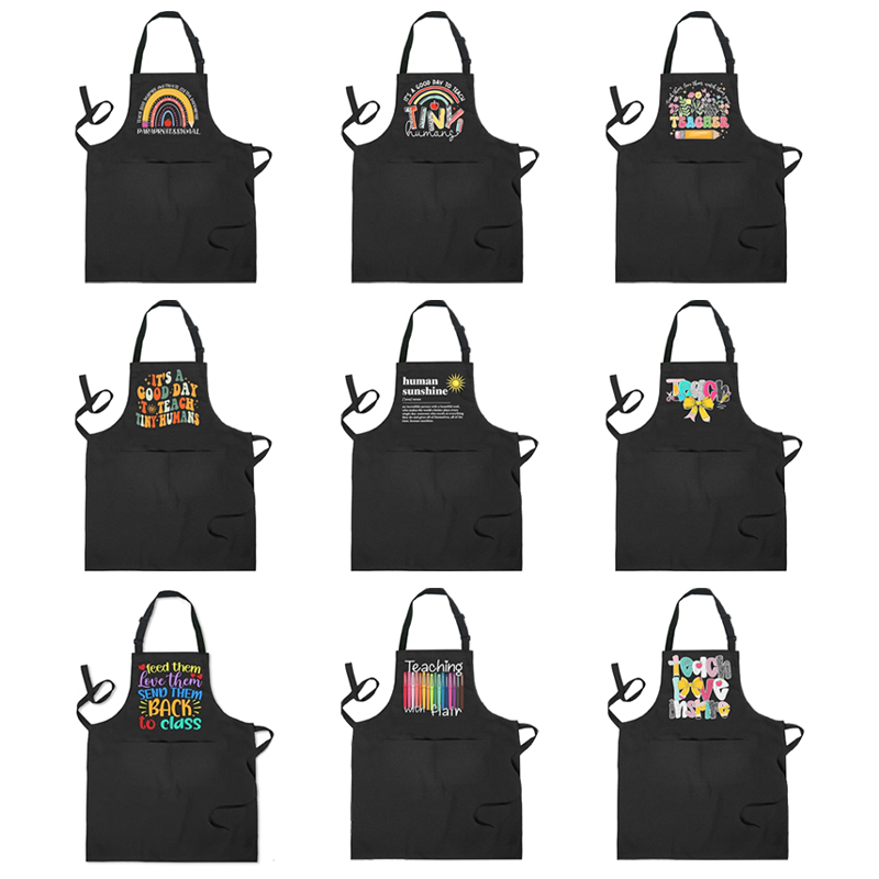 Kitchen Baking Quotes - Zabawny Czarny Fartuch z Kieszeniami z
