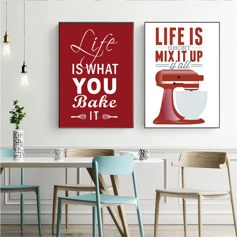 Kitchen Baking Quotes - Obrazy na płótnie, dekoracje ścienne, nordyckie,