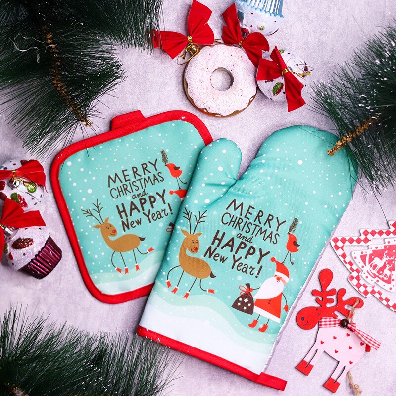 Kitchen Baking Gifts - 2szt/zestaw Świąteczne rękawice kuchenne i uchwyty