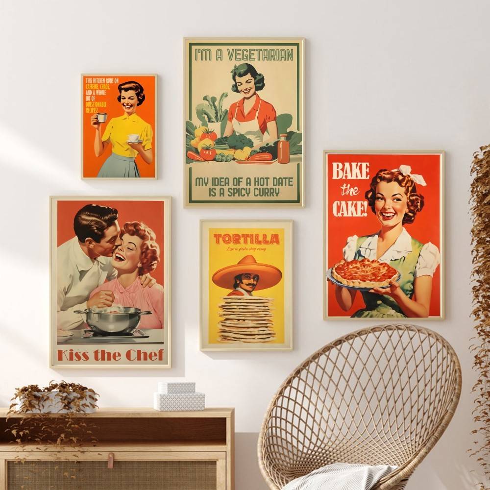 Kitchen Baking Quotes - Plakat w stylu retro z cytatami