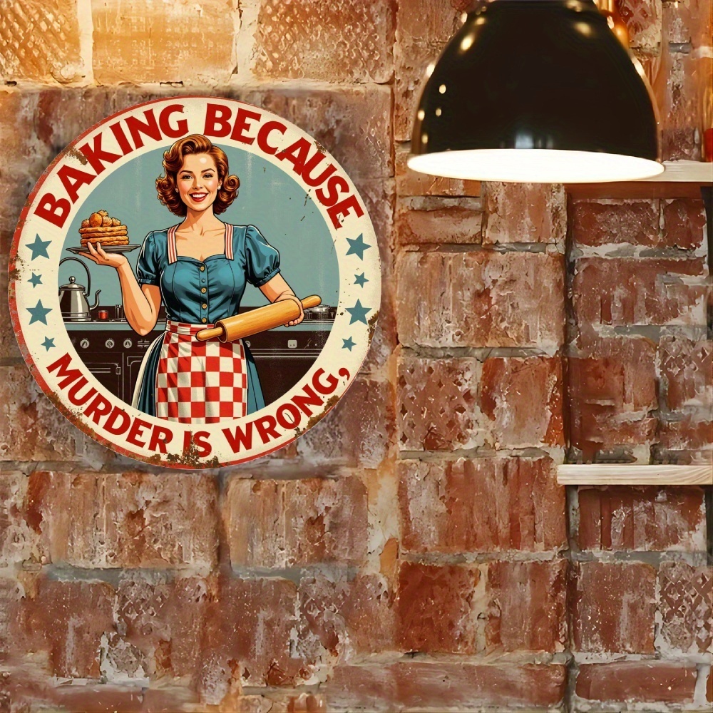 Vintage Aluminiowa Okrągła Tab – Kitchen Baking Quotes recenzja i cena