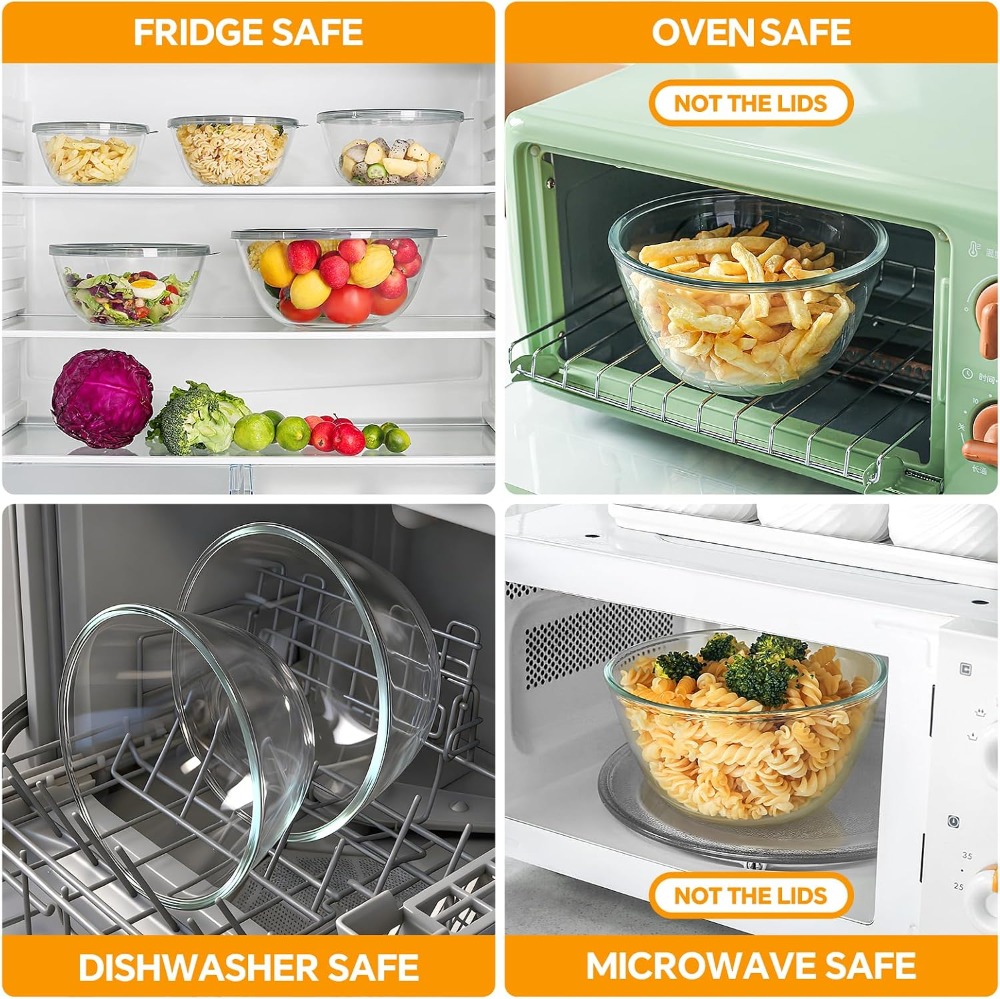 Szklane miski do mieszania z p – Kitchen Glass Baking Set recenzja i cena