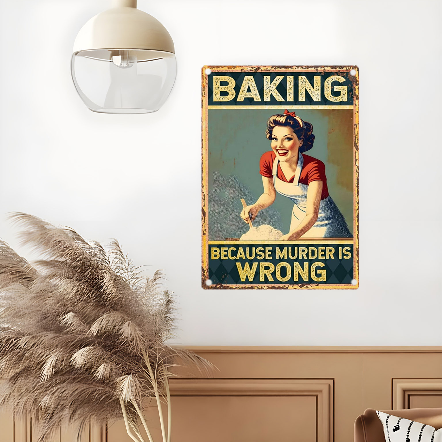 Zabawny metalowy szyld z cytat – Kitchen Baking Quotes recenzja i cena