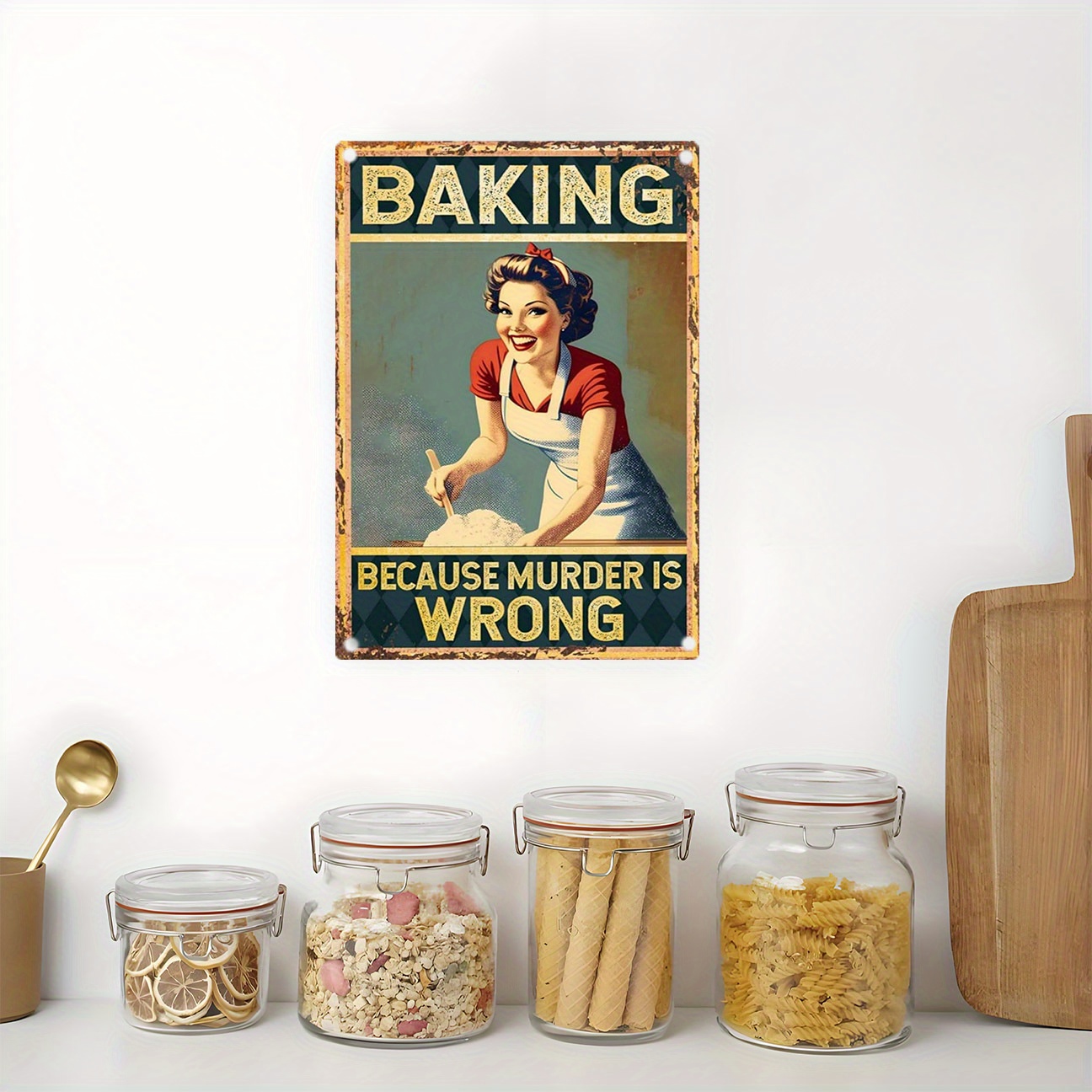 Zabawny metalowy szyld z cytat – Kitchen Baking Quotes recenzja i cena