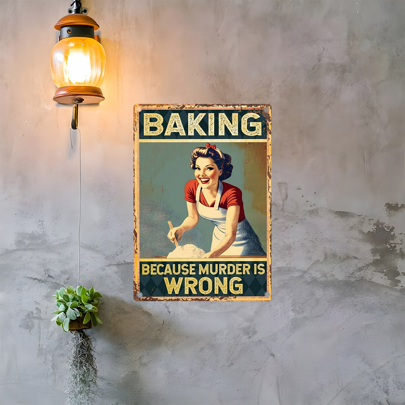 Zabawny metalowy szyld z cytat – Kitchen Baking Quotes recenzja i cena