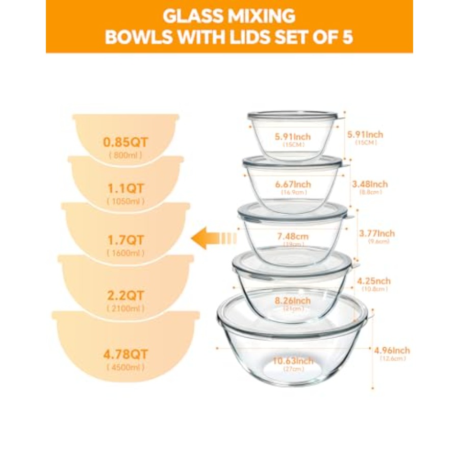 Szklane miski do mieszania z p – Kitchen Glass Baking Set recenzja i cena