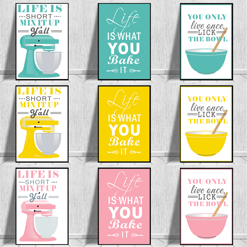 Obrazy na płótnie, dekoracje ś – Kitchen Baking Quotes recenzja i cena