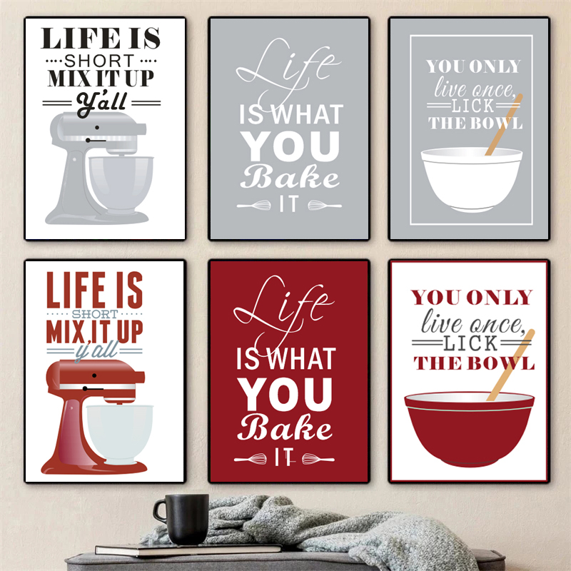 Obrazy na płótnie, dekoracje ś – Kitchen Baking Quotes recenzja i cena